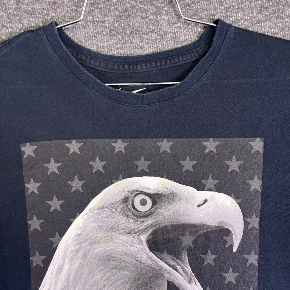 Nike Shirt Men M Navy USA Olympic Eagle Graphic Athletic Cut Casual Short Sleeve